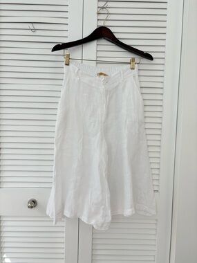 White Linen A-Line long shorts